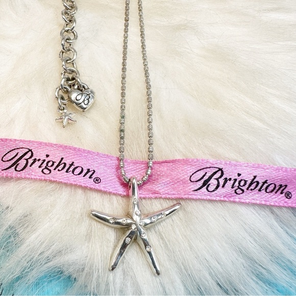 Brighton Jewelry - Brighton Crystal STARFISH Crystal Silver Plate Pendant Bead Ball Chain Necklace